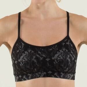LULULEMON Flow Y Sports Bra Beautiful Baroque Black 6